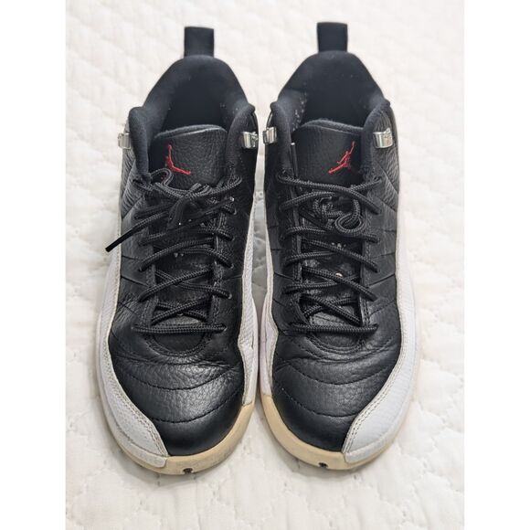 Jordan Kids Air Jordan 12 Retro  Nike Jordan 12 Retro BG Playoffs Boys Black/White Sneakers Size 6.5 Includes COA